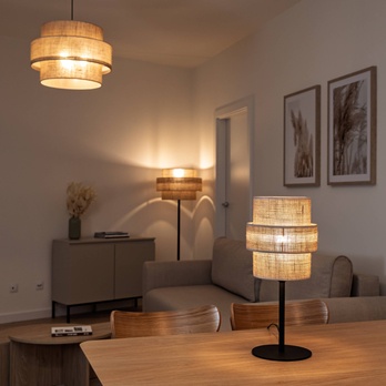 Stolná lampa CALISTO prírodná/čierna 3