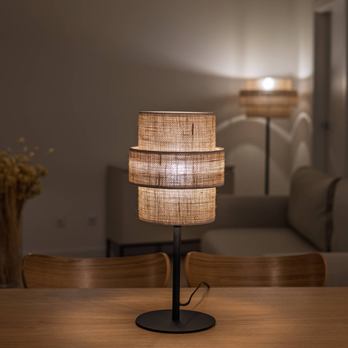 Stolná lampa CALISTO prírodná/čierna 2