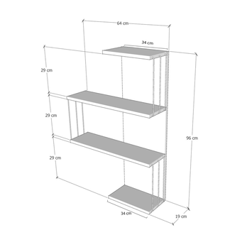 Nástenná polica  CAMBEL biela/antracitová 2