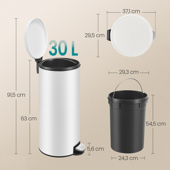 Odpadkový kôš CAN 3 bílá, 30 l 5