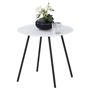 Prístavný stolík CANNETO biela/čierna, ⌀ 48 cm 1