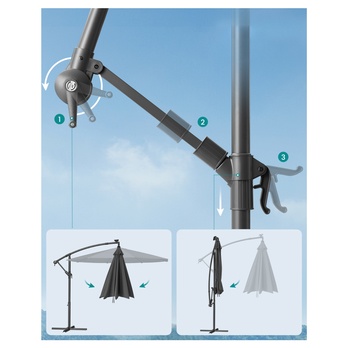 Slnečník CANTILE sivá 4