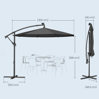 Slnečník CANTILE sivá 7