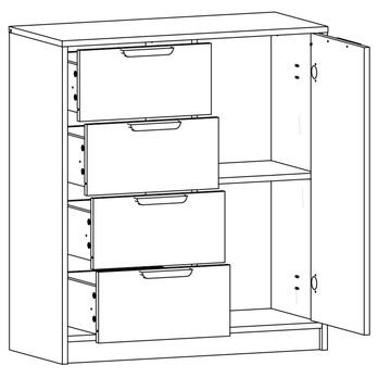 Komoda CANYON CN5 dub artisan/biela 1