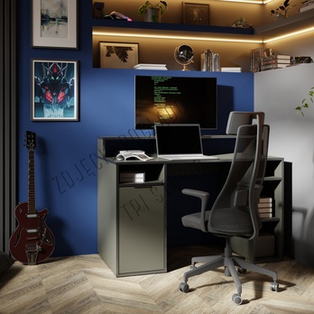 Písací stôl CARBON grafitová, šírka 125 cm 4