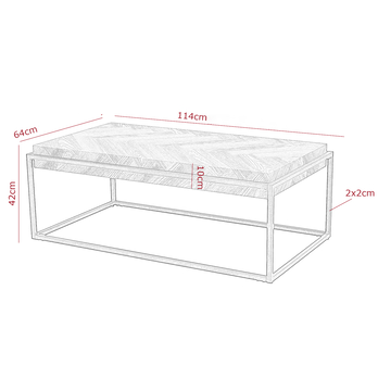 Konferenčný stolík CARLOS biela/čierna 2