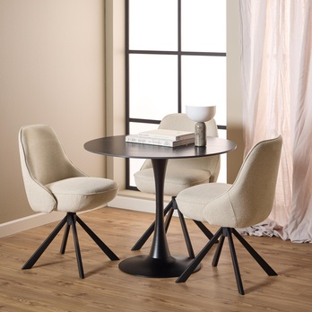 Jedálenská stolička CARLTON béžová/matná čierna 1