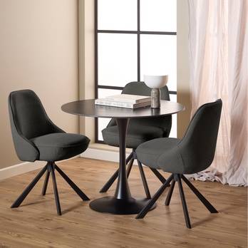 Jedálenská stolička CARLTON tmavosivá/matná čierna 1