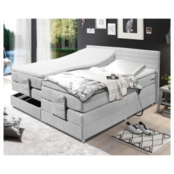 Posteľ boxspring CARMEN 1 svetlosivá, 180x200 cm 2