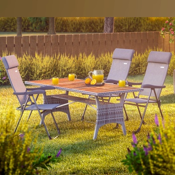 Záhradná stolička CARRY sivá, sada 2 ks 1