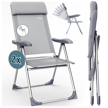 Záhradná stolička CARRY sivá, sada 2 ks 2