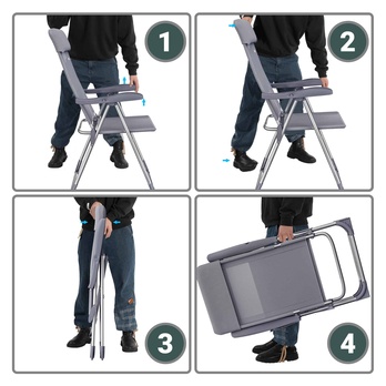 Záhradná stolička CARRY sivá, sada 2 ks 4