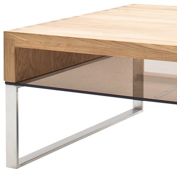 Konferenčný stolík CARTER 2 dub/oceľ/sklo 3