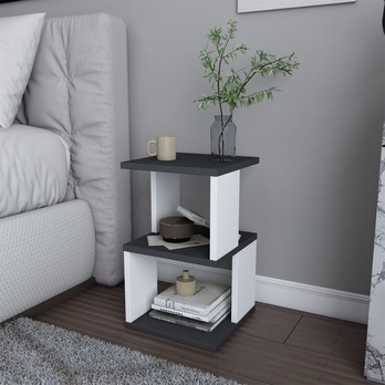 Nočný stolík CARTER antracitová/biela 1