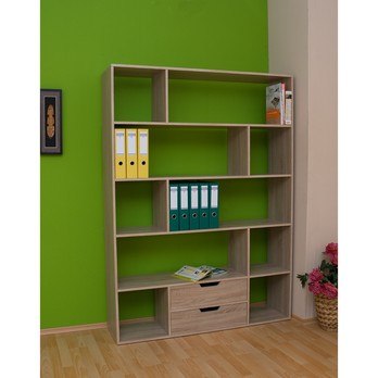 Regál/knižnica CARUSO dub sonoma 1