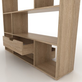 Regál/knižnica CARUSO dub sonoma 3
