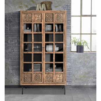 Vitrína  CARVING hnedá 1