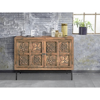 Komoda CARVING agát/sivá 1