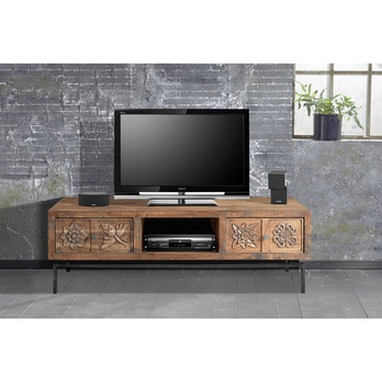 TV stolík CARVING agát/sivá 1