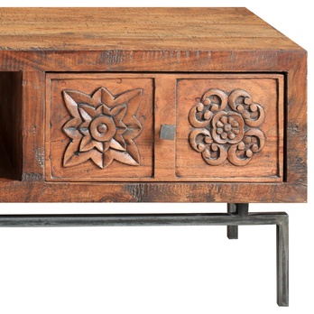 TV stolík CARVING agát/sivá 2