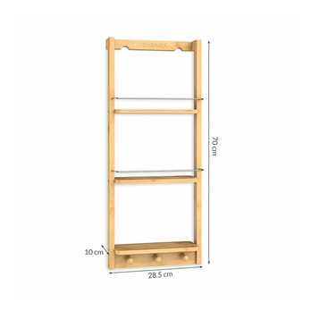 Nástenný regál CASA 2 bambus 7