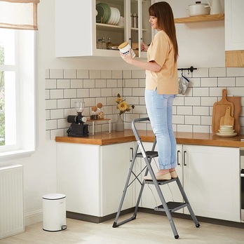 Skladacie schodíky CASA 3 sivá/čierna 1