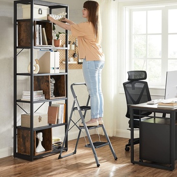 Skladacie schodíky CASA 3 sivá/čierna 3