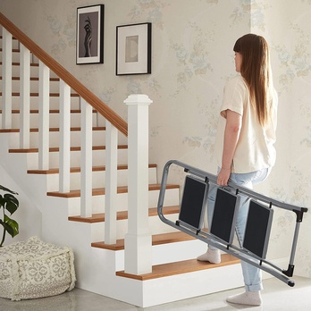 Skladacie schodíky CASA 3 sivá/čierna 4