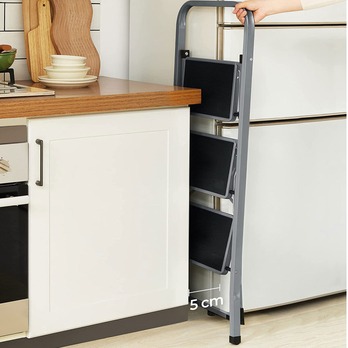 Skladacie schodíky CASA 3 sivá/čierna 5