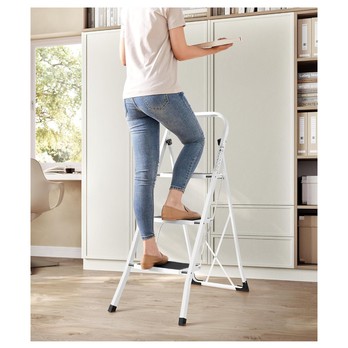 Skladacie schodíky CASA biela/čierna, 3 stupne 1