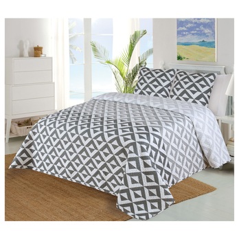 Prikrývka CASILLA sivá/biela, 2ks 45x45 a 220x240 cm 1