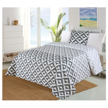 Prikrývka CASILLA sivá/biela, 45x45 a 220x140 cm 1