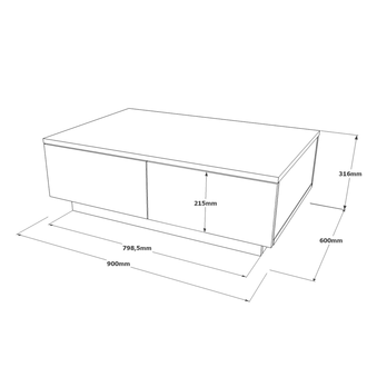 Konferenčný stolík CASIMIR sivá 3