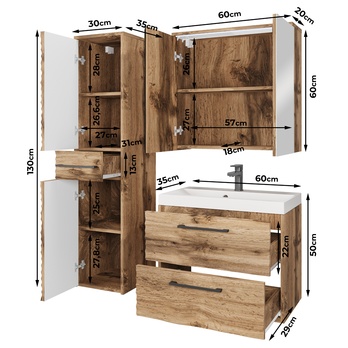 Kúpeľňová zostava CASSIE I dub wotan 7