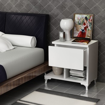 Prístavný stolík CAST biela 1