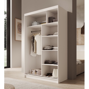 Šatníková skriňa CASTO biela/čierna 2