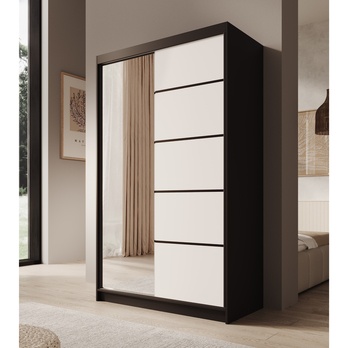 Šatníková skriňa CASTO čierna/biela 1