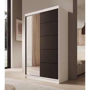 Šatníková skriňa CASTO biela/čierna 1