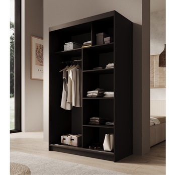 Šatníková skriňa CASTO čierna 2