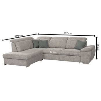 Sedacia súprava CATALINA ľavá, sivá 3