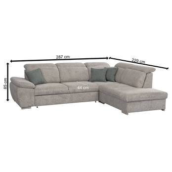 Sedacia súprava CATALINA pravá, sivá 3