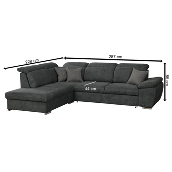 Sedacia súprava CATALINA ľavá, tmavosivá 3