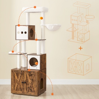 Mačacie škrabadlo CATNAP 3 hnedá/biela 2