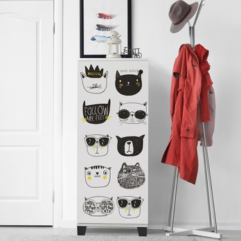 Skrinka na topánky/komoda CATS biela/čierna 4