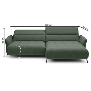 Sedacia súprava CAVANI F S pravá, tmavozelená 2