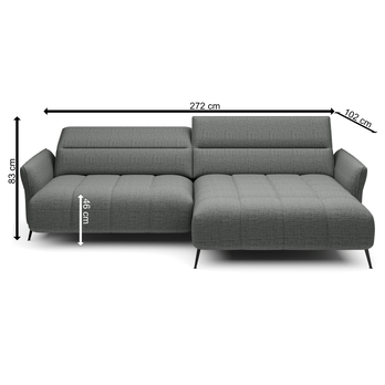 Sedacia súprava CAVANI F S pravá, grafitová 2