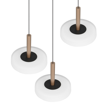 Závesné LED svietidlo CELESTE čierna/kávová, šírka 35 cm 2