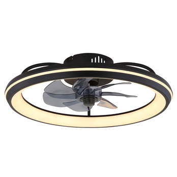 Stropné LED svietidlo s ventilátorom CELESTE čierna/dymová 2