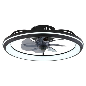Stropné LED svietidlo s ventilátorom CELESTE čierna/dymová 3