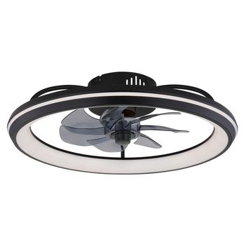 Stropné LED svietidlo s ventilátorom CELESTE čierna/dymová 4